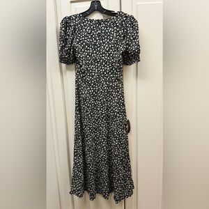 Reformation Black Floral Midi Dress